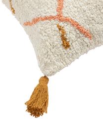 Poszewka na poduszkę z chwostami w stylu boho Asila, 100% bawełna, Odcienie kremowego, wielobarwny, S 45 x D 45 cm