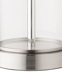 Grande lampe à poser en verre et lin Abigail, Blanc, couleur argentée, Ø 32 x haut. 61 cm