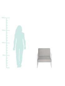 Fluwelen lounge fauteuil Ayden, Bekleding: fluweel (polyester), Frame: massief populierenhout, m, Poten: acrylglas, Fluweel lichtgrijs, B 64  x D 74 cm