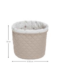 Panier de rangement en coton bio Fawn, Blanc, brun, beige