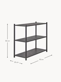 Regal Sceene aus Eichenholz, Gestell: Eichenholz, massiv, Eichenholz, schwarz lackiert, B 93 x H 82 cm