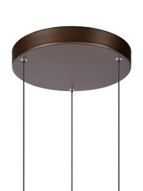 Kleine Cluster-LED-Pendelleuchte Margary, Baldachin: Aluminium, beschichtet, Taupe, Dunkelbraun, Ø 28 x H 36 cm