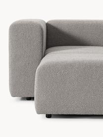 Modulares Bouclé-Sofa Lena (4-Sitzer) mit Hocker, Bezug: Bouclé (93 % Polyester, 6, Gestell: Buchenholz, Spanplatte, H, Füße: Kunststoff, Bouclé Grau, B 287 x T 181 cm