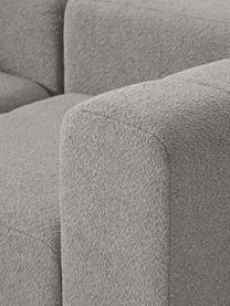 Modulares Bouclé-Sofa Lena (4-Sitzer) mit Hocker, Bezug: Bouclé (93 % Polyester, 6, Gestell: Buchenholz, Spanplatte, H, Bouclé Grau, B 287 x T 181 cm