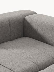 Modulares Bouclé-Sofa Lena (4-Sitzer) mit Hocker, Bezug: Bouclé (93 % Polyester, 6, Gestell: Buchenholz, Spanplatte, H, Füße: Kunststoff, Bouclé Grau, B 287 x T 181 cm