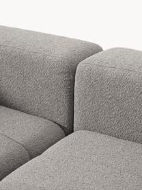 Modulares Bouclé-Sofa Lena (4-Sitzer) mit Hocker, Bezug: Bouclé (93 % Polyester, 6, Gestell: Buchenholz, Spanplatte, H, Füße: Kunststoff, Bouclé Grau, B 287 x T 181 cm