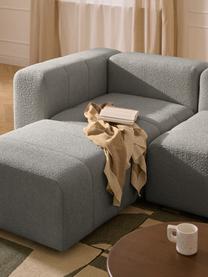 Modulares Bouclé-Sofa Lena (4-Sitzer) mit Hocker, Bezug: Bouclé (93 % Polyester, 6, Gestell: Buchenholz, Spanplatte, H, Füße: Kunststoff, Bouclé Grau, B 287 x T 181 cm