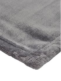 Plaid cocooning en polaire gris Doudou, 100 % polyester, Anthracite, larg. 130 x long. 160 cm