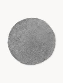 Flauschiger runder Hochflor-Teppich Leighton, Flor: Mikrofaser (100% Polyeste, Grau, Ø 120 cm (Größe S)