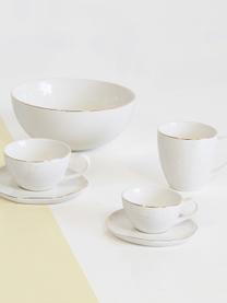 Tazas de café café artesanales Bella, 2 uds., Porcelana, Blanco crema, Ø 9 x Al 9 cm