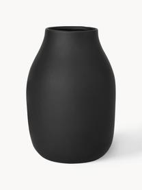 Handgefertigte Vase Colora, H 20 cm, Keramik, Schwarz, Ø 14 x H 20 cm