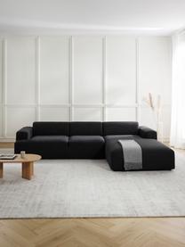 Sofá rinconera Melva (4 plazas), Tapizado: 100% poliéster Alta resis, Estructura: madera de pino maciza, ce, Patas: plástico., Tejido negro, An 319 x F 196 cm, chaise longue izquierda