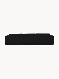 Ecksofa Melva (4-Sitzer), Bezug: 100% Polyester Der hochwe, Gestell: Massives Kiefernholz, Spa, Webstoff Schwarz, B 319 x T 196 cm, Eckteil links