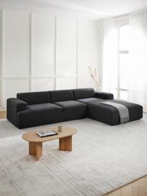 Sofá rinconera Melva (4 plazas), Tapizado: 100% poliéster Alta resis, Estructura: madera de pino maciza, ce, Patas: plástico., Tejido negro, An 319 x F 196 cm, chaise longue izquierda