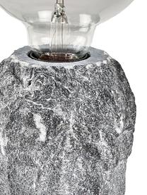 Kleine Tischlampe Tran aus Marmor, Lampenfuß: Marmor, Grau, B 12 x H 10 cm