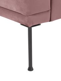 Fluwelen bank Fluente (3-zits), Bekleding: fluweel (hoogwaardig poly, Frame: massief grenenhout, FSC-g, Poten: gepoedercoat metaal, Fluweel oudroze, B 196 x D 85 cm