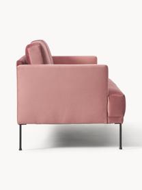 Samt-Sofa Fluente (3-Sitzer), Bezug: Samt (Hochwertiger Polyes, Gestell: Massives Kiefernholz, Füße: Metall, pulverbeschichtet, Samt Altrosa, B 196 x T 85 cm