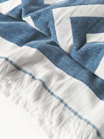 Plaid à franges et motifs géométriques Arthur, 50 % coton, 50 % polyester

Le matériau est certifié STANDARD 100 OEKO-TEX®, 6457CIT, CITEVE, Bleu, blanc, larg. 130 x long. 170 cm