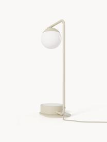 Lampe à poser avec fonction de recharge sans fil Gael, Beige clair, blanc, larg. 11 x haut. 38 cm