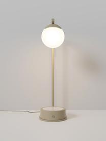Tischlampe Gael mit kabelloser Ladefunktion, Lampenschirm: Opalglas, Hellbeige, Weiss, B 11 x H 38 cm