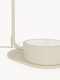 Lampada da tavolo con funzione di ricarica wireless Gael, Paralume: vetro opale, Struttura: metallo verniciato a polv, Beige chiaro, bianco, Larg. 11 x Alt. 38 cm
