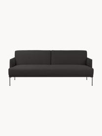 Schlafsofa Fluente (3-Sitzer), Bezug: 80 % Polyester, 20 % Rami, Gestell: Massives Kiefernholz, FSC, Füße: Metall, pulverbeschichtet, Webstoff Anthrazit, B 220 x T 88 cm
