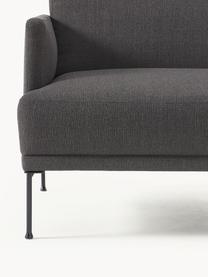 Schlafsofa Fluente (3-Sitzer), Bezug: 80 % Polyester, 20 % Rami, Gestell: Massives Kiefernholz, Füße: Metall, pulverbeschichtet, Webstoff Anthrazit, B 220 x T 88 cm