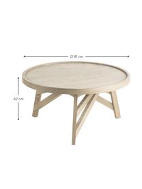 Dřevěný konferenční stolek Tenda, Dřevo mindi, Béžová, Ø 81 cm, V 81 cm