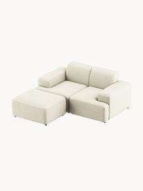 Hocker Melva, B 99 x T 72 cm, Bezug: 100 % Polyester Der strap, Gestell: Massives Kiefern- und Fic, Füße: Kunststoff Dieses Produkt, Webstoff Off White, B 99 x T 72 cm