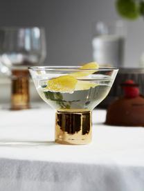 Cocktailgläser Club mit goldfarbenem Sockel, 2 Stück, Glas, mundgeblasen, Transparent, Goldfarben, Ø 10 x H 9 cm