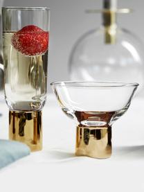 Cocktailgläser Club mit goldfarbenem Sockel, 2 Stück, Glas, mundgeblasen, Transparent, Goldfarben, Ø 10 x H 9 cm