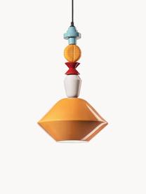 Lampada a sospensione di design fatta a mano Lariat, Paralume: vetro, Baldacchino: alluminio, verniciato a p, Arancione, multicolore, Ø 31 x Alt. 56 cm