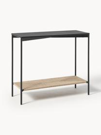 Consola de madera de mango June, Estructura: metal recubierto, Negro, beige, An 90 x Al 77 cm