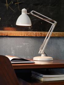 Lampe de bureau artisanale Naska, Blanc, larg. 30 x haut. 45 cm