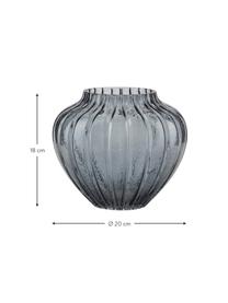 Vaso in vetro grigio Groove, Vetro, Grigio, Ø 20 x Alt. 18 cm