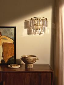Wandlamp Eleanor, Frame: geborsteld metaal, Transparant, goudkleurig, B 24 x H 22 cm