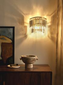 Wandlamp Eleanor, Frame: geborsteld metaal, Transparant, goudkleurig, B 24 x H 22 cm