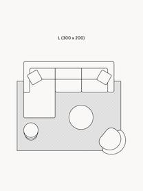 Handgeweven katoenen vloerkleed Dania met hoog-laag structuur, 100% wol, Crèmewit, B 200 x L 300 cm (maat L)