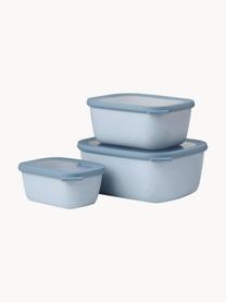 Set de recipientes con tapadera Cirqula, 3 uds., Polipropileno (PP), Elastómeros Termoplásticos (TPE), sin BPA, Azul claro, 750 ml / 1,5 L / 3 L