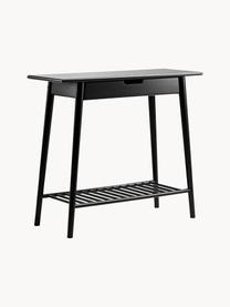 Bamboehouten sidetable Noble mey lade, Bamboehout, gelakt en gecarboniseerd, Zwart, B 90 x D 32 cm