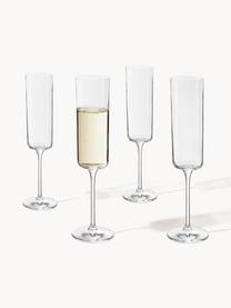 Champagneglazen Xavia van kristalglas, 4 stuks, Kristalglas, Transparant, Ø 6 x H 23 cm, 170 ml