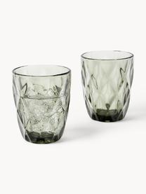 Vasos con relieve Colorado, 4 uds., Vidrio, Gris, transparente, Ø 8 x Al 10 cm, 260 ml