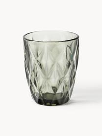 Vasos con relieve Colorado, 4 uds., Vidrio, Gris, transparente, Ø 8 x Al 10 cm, 260 ml