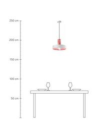 Lámpara de techo de cerámica Pi, Pantalla: cerámica, Anclaje: cerámica, Cable: cubierto en tela, Rojo, blanco, Ø 35 x Al 26 cm