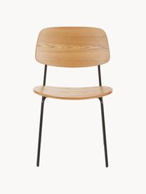 Sedia in legno Nadja 2 pz, Seduta: multistrato con finitura , Gambe: metallo verniciato a polv, Legno chiaro, Larg. 50 x Prof. 53 cm