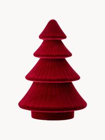 Fluwelen decoratief object Tree, MDF, polyester fluweel, Rood, Ø 14 cm, H 20 cm