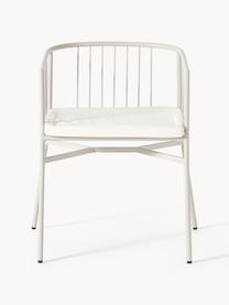 Ogrodowe krzesło z podłokietnikami Connor, Tapicerka: 60% poliester, 40% bawełn, Stelaż: metal malowany proszkowo, Złamana biel, S 58 x G 55 cm