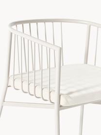 Chaise de jardin à accoudoirs Connor, Blanc cassé, larg. 58 x prof. 55 cm