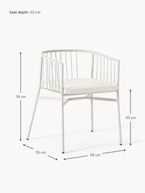 Zahradní židle s područkami Connor, Tlumeně bílá, Š 58 cm, H 55 cm