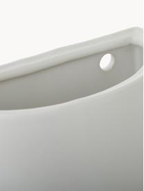 Wand-Übertopf Oval aus Keramik, Keramik, Weiss, B 15 x H 19 cm